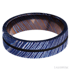 7 mm wide Flat Titanium Damascus band