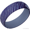 7 mm wide Domed Titanium Damascus band featuring a Crushed Orchid sleeve