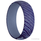 7 mm wide Domed Titanium Damascus band featuring a Crushed Orchid sleeve