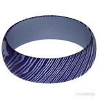 7 mm wide Domed Titanium Damascus band featuring a Crushed Orchid sleeve