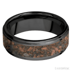 8 mm wide Flat Grooved Edges Zirconium band