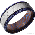 8 mm wide Beveled Titanium Damascus band