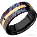 8 mm wide Flat Titanium Damascus band