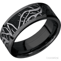8 mm wide Flat Zirconium band