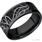 8 mm wide Flat Zirconium band