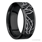 8 mm wide Flat Zirconium band