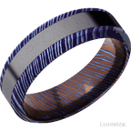 7 mm wide High Bevel Titanium Damascus band