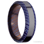 7 mm wide High Bevel Titanium Damascus band