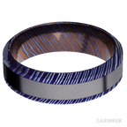 7 mm wide High Bevel Titanium Damascus band