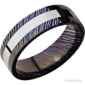 7 mm wide Flat Titanium Damascus band