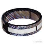 7 mm wide Flat Titanium Damascus band