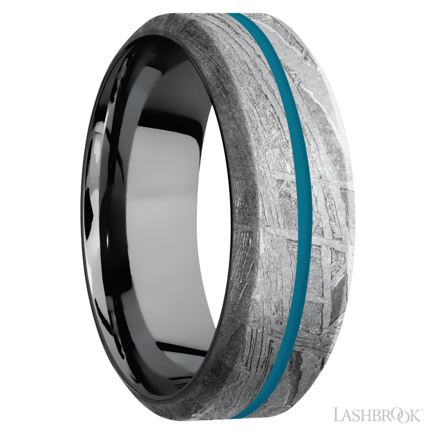 8 mm wide High Bevel Meteorite band