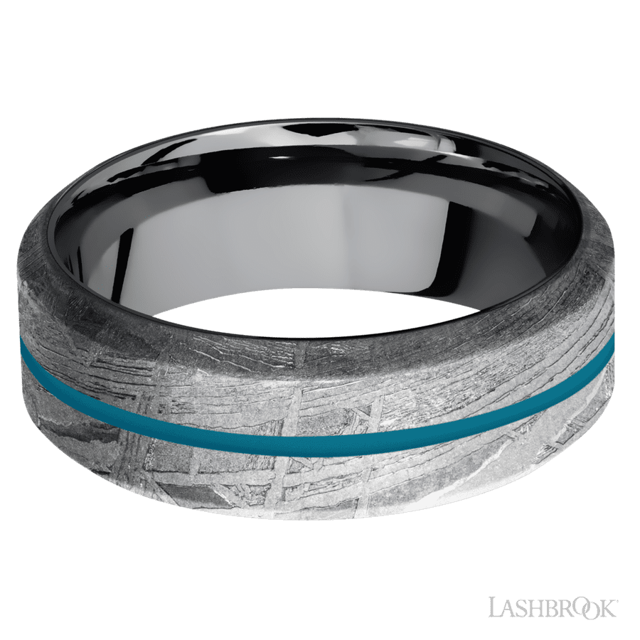 8 mm wide High Bevel Meteorite band