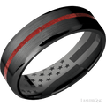 7 mm wide Beveled Zirconium band