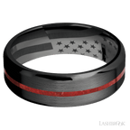 7 mm wide Beveled Zirconium band