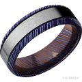 7 mm wide Beveled Titanium Damascus band