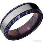 7 mm wide Beveled Titanium Damascus band