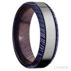7 mm wide Beveled Titanium Damascus band