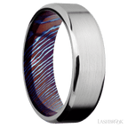 7 mm wide Beveled Cobalt Chrome band featuring a Titanium Damascus sleeve