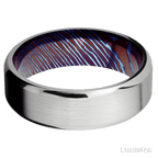 7 mm wide Beveled Cobalt Chrome band featuring a Titanium Damascus sleeve
