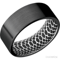 8 mm wide Flat Zirconium band featuring a White sleeve