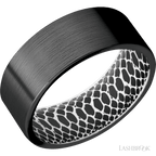 8 mm wide Flat Zirconium band featuring a White sleeve