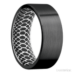 8 mm wide Flat Zirconium band featuring a White sleeve