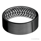 8 mm wide Flat Zirconium band featuring a White sleeve