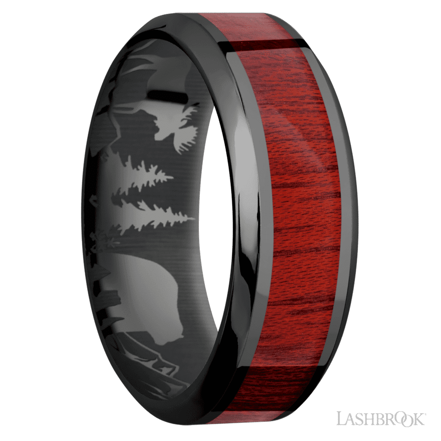 8 mm wide High Bevel Zirconium band