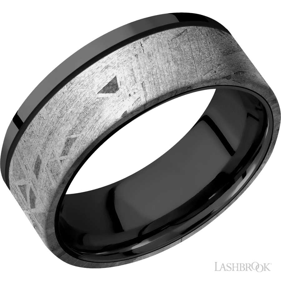 8 mm wide Flat Zirconium band