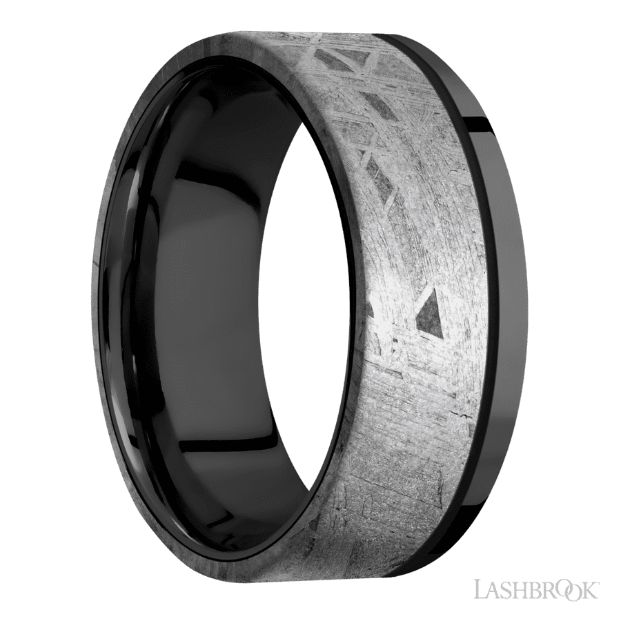 8 mm wide Flat Zirconium band