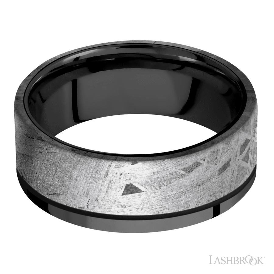 8 mm wide Flat Zirconium band