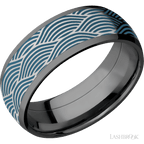 8 mm wide Domed Zirconium band