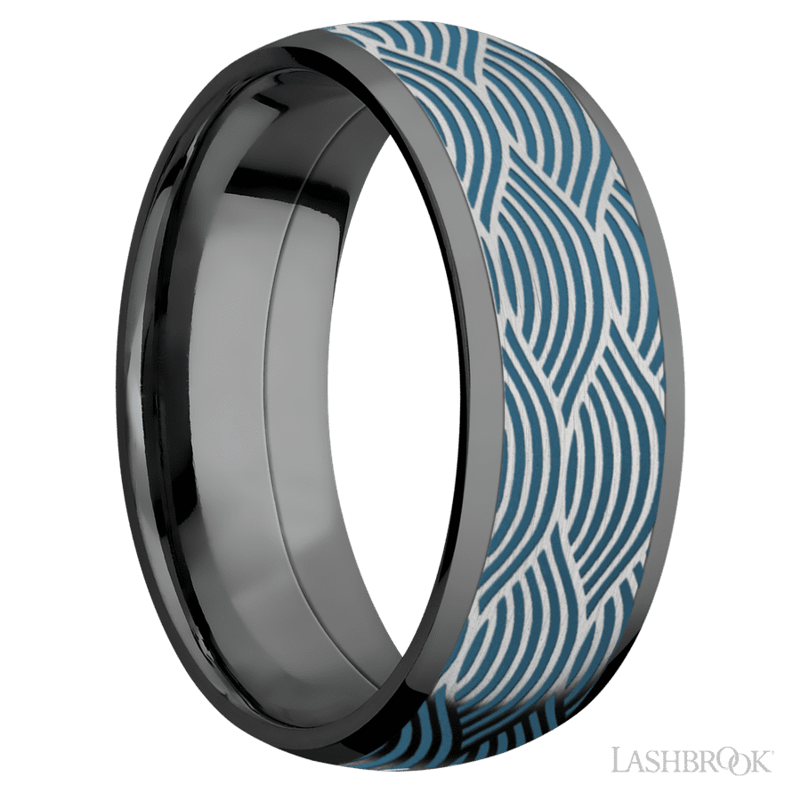 8 mm wide Domed Zirconium band
