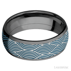 8 mm wide Domed Zirconium band