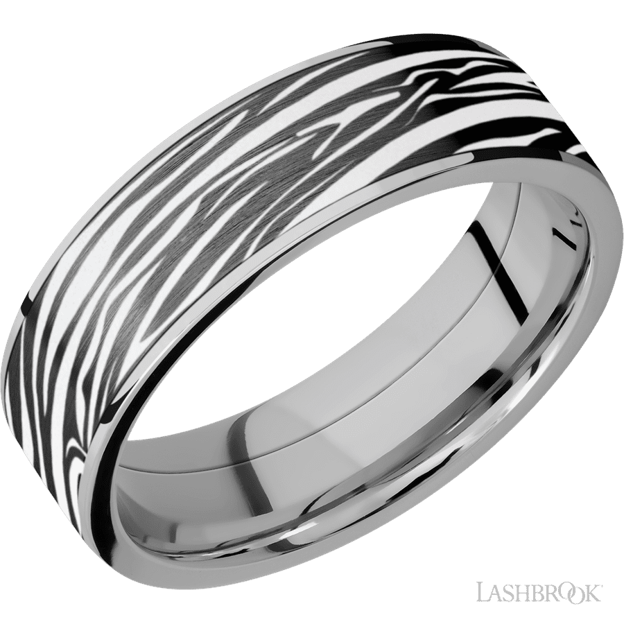 7 mm wide Flat Titanium band