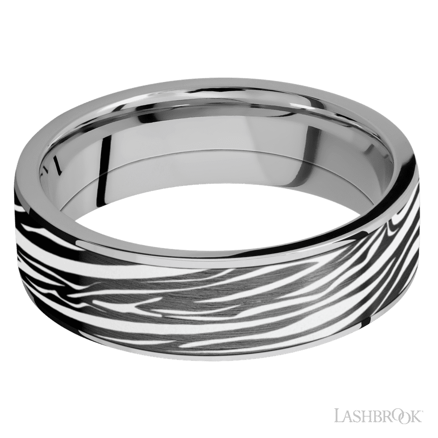 7 mm wide Flat Titanium band