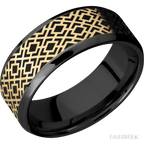 8 mm wide Beveled Zirconium band