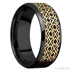 8 mm wide Beveled Zirconium band