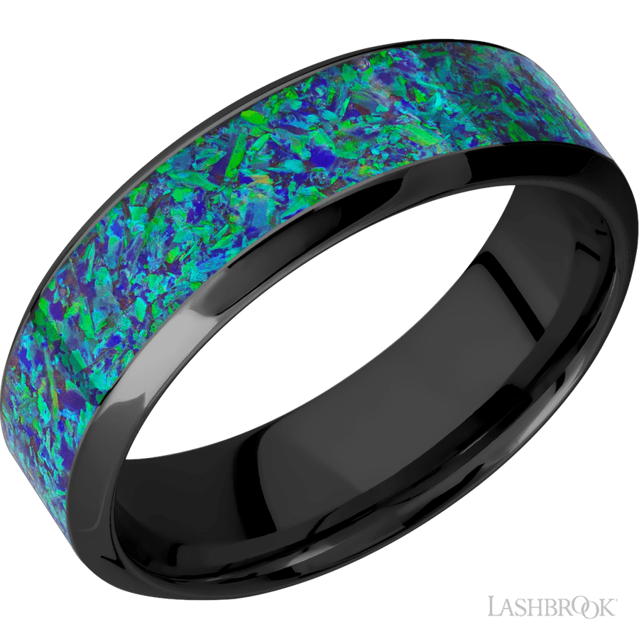 7 mm wide High Bevel Zirconium band