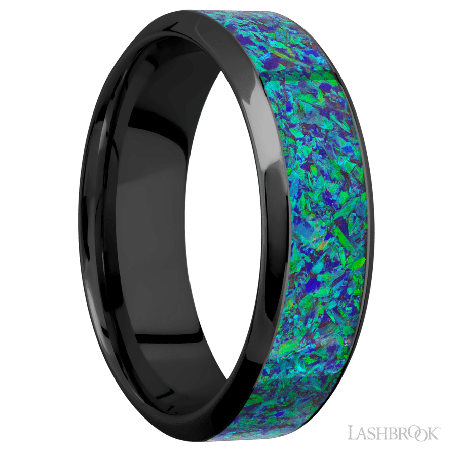 7 mm wide High Bevel Zirconium band