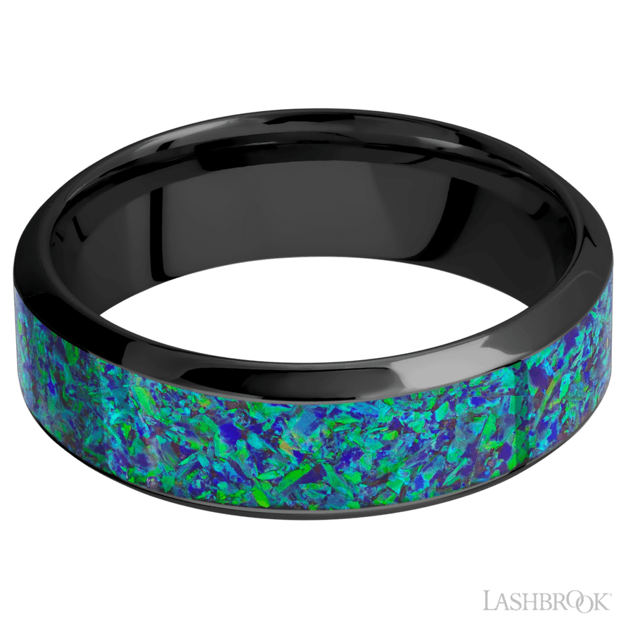7 mm wide High Bevel Zirconium band