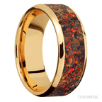 8 mm wide Beveled 14K Yellow Gold band