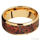 8 mm wide Beveled 14K Yellow Gold band