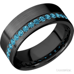 8 mm wide Flat Zirconium band w/ Diamond Accent