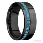8 mm wide Flat Zirconium band w/ Diamond Accent
