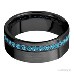 8 mm wide Flat Zirconium band w/ Diamond Accent