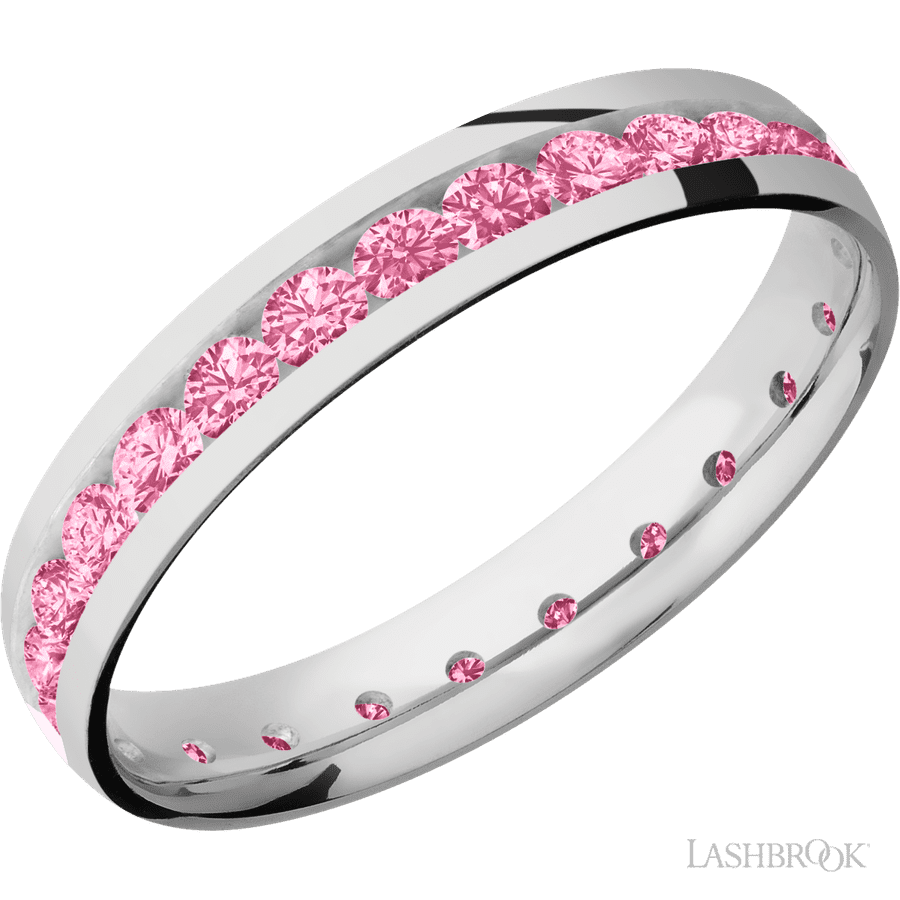 4 mm wide Domed Cobalt Chrome band w/ Diamond Accent