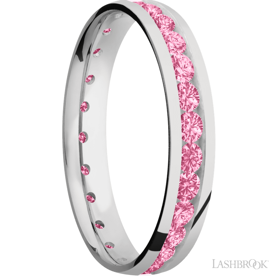 4 mm wide Domed Cobalt Chrome band w/ Diamond Accent