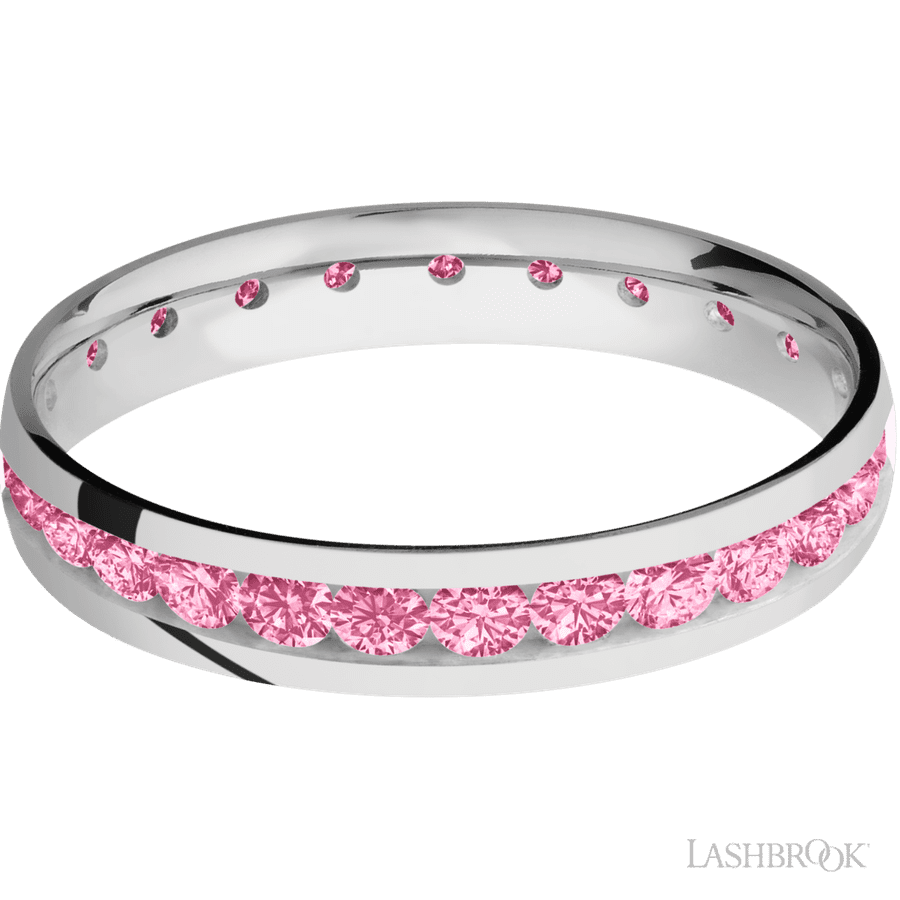4 mm wide Domed Cobalt Chrome band w/ Diamond Accent